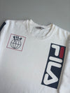 Vintage Fila Stile Sportivo Italiano Multi-Logo Sweatshirt – White/Navy (L)