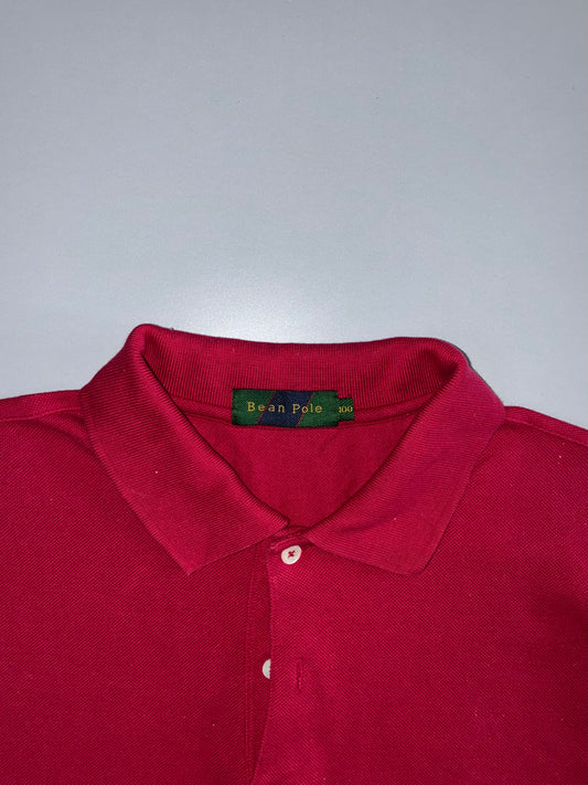 Bean Pole Vintage Short Sleeve Pique Polo — Crimson Red (L/XL)