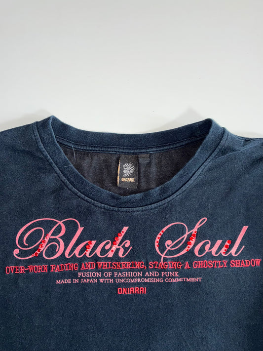 Oniarai “Black Soul” Japanese Graphic Long Sleeve T-Shirt – Navy (XL)