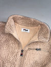 Fila Beige Sherpa Fleece Zip-Up Jacket (M)