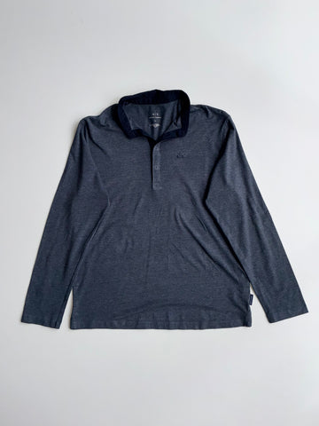 Armani Exchange Polo – A|X Armani Exchange Long Sleeve Polo Shirt Grey(L)