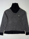 Vintage Lacoste Wool Waffle Knit Turtleneck Sweater – Charcoal Grey  (S)
