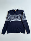 Carhartt Navy Fair Isle Knit Sweater – Nordic Pattern Crewneck (M)