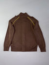 Puma Ribbed Full-Zip Knit Track Sweater – Brown (S)