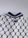 MLB | Boston Red Sox Monogram Jacquard Embroidered Patern Polo (2XL)