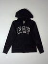 Vintage Gap Black Arch Logo Zip-Up Hoodie (S)