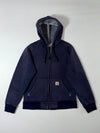 Carhartt Sherpa-Lined Zip Hoodie – Navy, Rugged Outdoor Wear,(S/M)