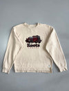 Roots Canada Embroidered Logo Crewneck Sweatshirt – Cream (M)