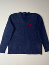 Polo Ralph Lauren Heather Navy V-Neck Knit Sweater (XS)