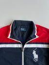Polo Ralph Lauren Big Pony Embroidered Colorblock Striped Tipped Windbreaker Jacket Navy (M)
