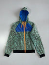 Nike Blue & Green Patterned Hooded Windbreaker Jacket | (S)