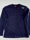 Y2K Puma Navy Long Sleeve Tee with Yellow Shoulder Logo – (L)