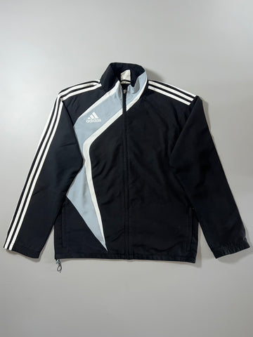 Adidas Vintage Black White Grey 3-Stripe Track Jacket Full Zip (XL)
