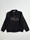Vintage Fila Black Fleece Quarter-Zip Embroidered Logo Sweatshirt (2XL)