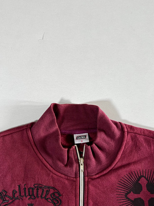 Religious 79 Gothic Graphic Track Jacket Burgundy, Size (L/M)