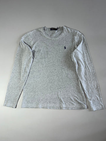 Polo Ralph Lauren Pony Logo Long Sleeve Crewneck Tee — Heather Grey (L)