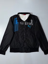 Puma Colorblock Track Jacket – Black/White with Blue Graphic (XS)