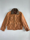 Pure Leather Jacket Tan Shearling (Detechable Collar)  (M/L)