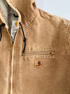 Vintage Carhartt Sandstone Active Hooded Jacket (Fur Inside)(2XL/3XL)