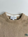 Lacoste Camel Beige Wool Blend Crewneck Sweater (S)