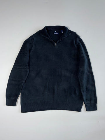 Chaps Textured Knit Quarter Zip Sweater – Navy (XL)