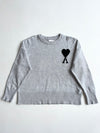 AMI Paris Ami de Coeur Grey Oversized Knit Sweater (L)