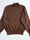 Vintage Yves Saint Laurent Pour Homme Mock Neck Knit Sweater – Brown (L)