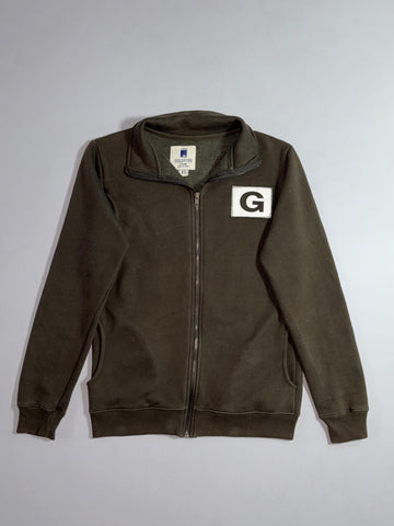 Goldfish Vintage Olive Full-Zip Track Jacket with "G" Patch (S)
