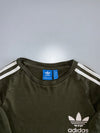 Adidas Originals 3-Stripe Long Sleeve Tee – Olive (XS)
