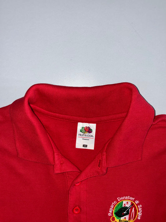 Vintage Fruit of the Loom Italian Club Embroidered Long Sleeve Polo (S)