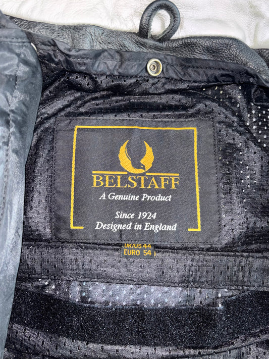 Belstaff “Since 1924 Designed in England” Vintage Schoeller Keprotec Leather Racing Jacket (Paded)(XL)