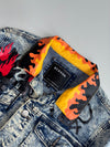 Reason NYC | Flame Graphic Denim Jacket (S/M)