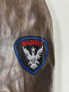 Vintage Redskins Brown Leather Bomber Jacket (M)