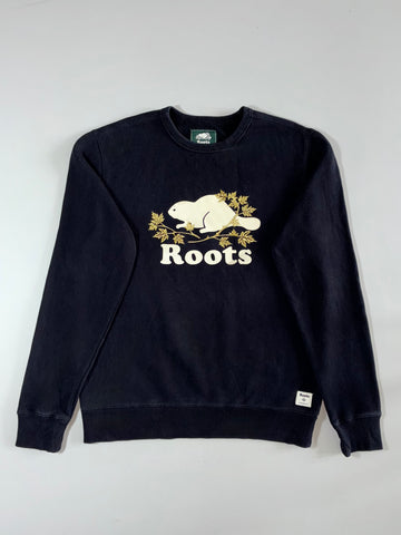 Roots | Black Beaver Logo Crewneck (M)