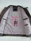 Vintage Le Frog Brown Suede Striped Racer Jacket (2XL)