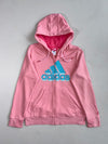 Adidas Pink Big Logo Zip-Up Hoodie (S)