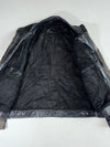 Vintage Black Leather Café Racer Jacket with Buckle Strap Collar & Side Waist Adjusters (L)
