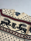 Vintage Polo Ralph Lauren Cream Reindeer Fair Isle Wool Sweater (L/XL)