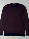 Jack & Jones Premium Striped Crewneck Sweater – Maroon & Black (M)