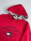 Vintage Tommy Hilfiger Camo-Lined Hoodie – Red(XL)