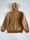 Carhartt Active Hooded Jacket Quilted Lined Faded Brown Duck Canvas (S/M)