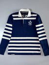 Tommy Hilfiger Navy & White Striped Rugby Polo Vintage Fit (L)