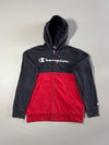 Champion Navy & Red Colour Block Fleece Zip Hoodie – (S)