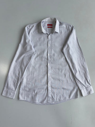 Hugo Boss “Hugo” Slim Fit Micro-Pattern Dress Shirt – Grey (S/M)