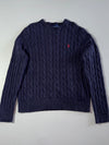 Polo Ralph Lauren Cable Knit Crewneck Sweater – Navy Blue (L)