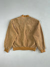 Vintage 80s Perfect Leather Italy Brown Leather Bomber – Asymmetric Snap Front (XL)