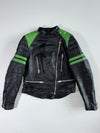 Black & Green Striped Cafe Racer Jacket (XS)