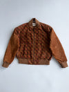 Brandon Thomas Checkered Suede Bomber Jacket (S)