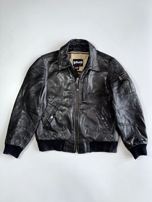 Schott NYC Original A-2 Flight Heavy Pure Leather Jacket (L)