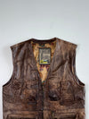 Trapper Distressed Multi-Pocket Leather Utility Vest (L)
